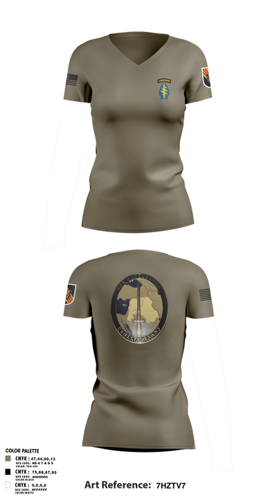 5th Special Forces Group 48922041 Women's Short Sleeve V-neck Shirt - 1
