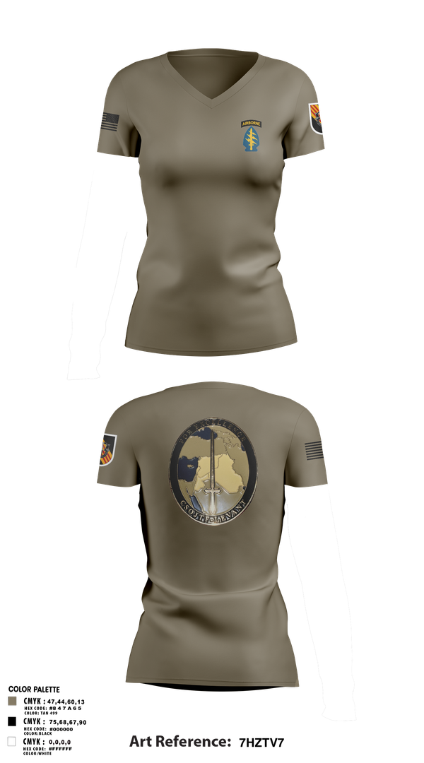 Womens Short Sleeve Vneck Shirt, 5th Special Forces Group, , Teamtime, Team time, sublimation, custom sports apparel, team uniforms, spirit wear, spiritwear, sports uniforms, custom shirts, team store, custom team store, fundraiser sports, apparel fundraiser
