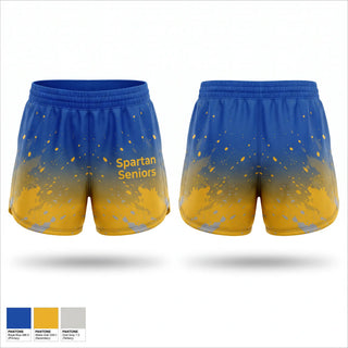 Womens Shorts, Spartan Seniors, Cross Country, Teamtime, Team time, sublimation, custom sports apparel, team uniforms, spirit wear, spiritwear, sports uniforms, custom shirts, team store, custom team store, fundraiser sports, apparel fundraiser