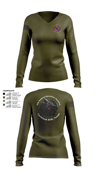 59th Surgical Operations Squadron 37744422 Women's Long Sleeve V-neck Shirt - 112