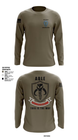 Long Sleeve Performance Shirt, A Co 172 BEB, National Guard, Teamtime, Team time, sublimation, custom sports apparel, team uniforms, spirit wear, spiritwear, sports uniforms, custom shirts, team store, custom team store, fundraiser sports, apparel fundraiser