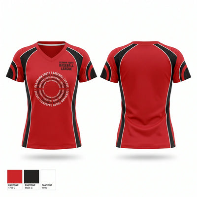German youth baseball league Women's Short Sleeve V-neck Shirt - 1