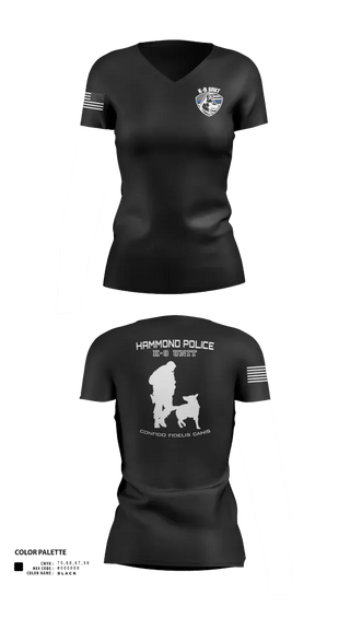 Womens Short Sleeve Vneck Shirt, Hammond Police K9, Police, Teamtime, Team time, sublimation, custom sports apparel, team uniforms, spirit wear, spiritwear, sports uniforms, custom shirts, team store, custom team store, fundraiser sports, apparel fundraiser