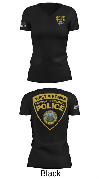 Womens Short Sleeve Vneck Shirt, WV DNR Swift Water Rescue, Police, Teamtime, Team time, sublimation, custom sports apparel, team uniforms, spirit wear, spiritwear, sports uniforms, custom shirts, team store, custom team store, fundraiser sports, apparel fundraiser