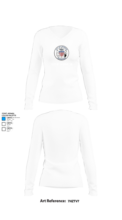 City of Jackson, TN 18192760 Women's Long Sleeve V-neck Shirt - 15