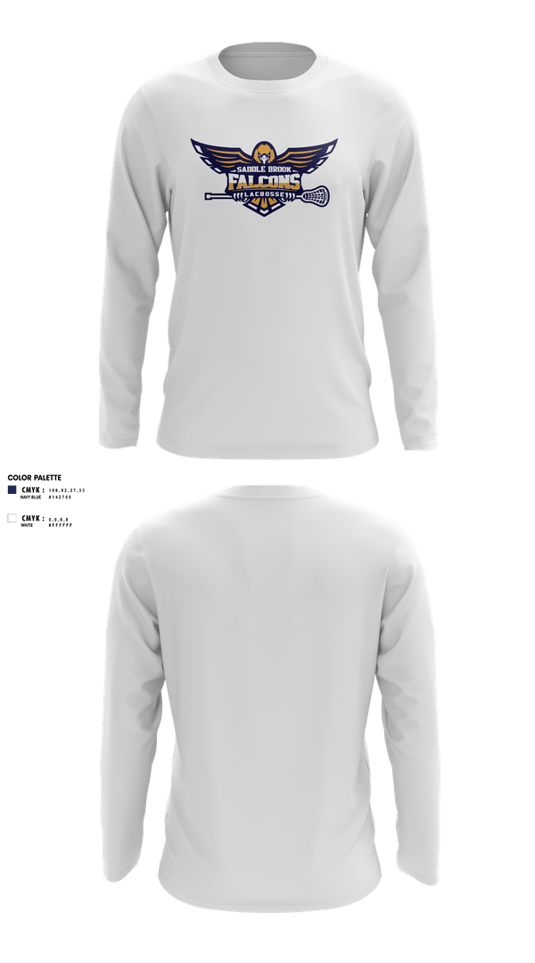 Long Sleeve Performance Shirt, Saddle Brook Falcons Lacrosse, Men's Lacrosse, Teamtime, Team time, sublimation, custom sports apparel, team uniforms, spirit wear, spiritwear, sports uniforms, custom shirts, team store, custom team store, fundraiser sports, apparel fundraiser