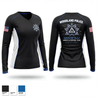 Womens Long Sleeve Vneck Shirt, Arrest and Control, Police, Teamtime, Team time, sublimation, custom sports apparel, team uniforms, spirit wear, spiritwear, sports uniforms, custom shirts, team store, custom team store, fundraiser sports, apparel fundraiser