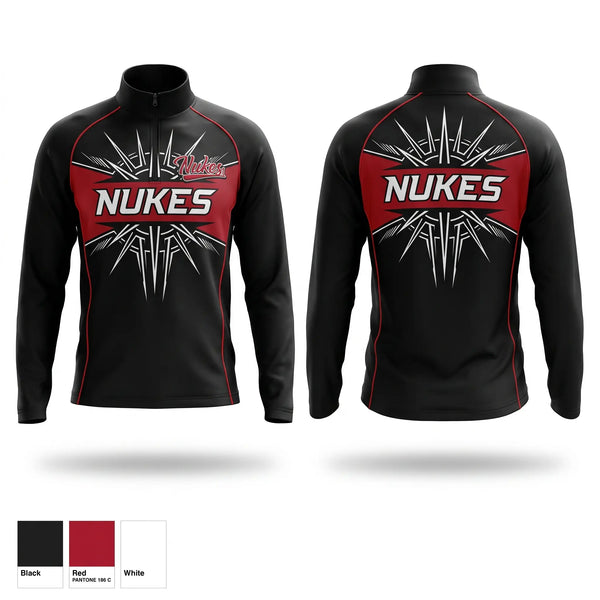 Quarter Zip Jacket, Nukes, Baseball, Teamtime, Team time, sublimation, custom sports apparel, team uniforms, spirit wear, spiritwear, sports uniforms, custom shirts, team store, custom team store, fundraiser sports, apparel fundraiser