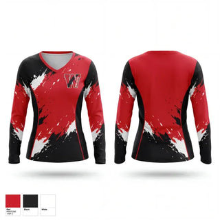 Womens Long Sleeve Vneck Shirt, Winchester High School Softball, Softball, Teamtime, Team time, sublimation, custom sports apparel, team uniforms, spirit wear, spiritwear, sports uniforms, custom shirts, team store, custom team store, fundraiser sports, apparel fundraiser