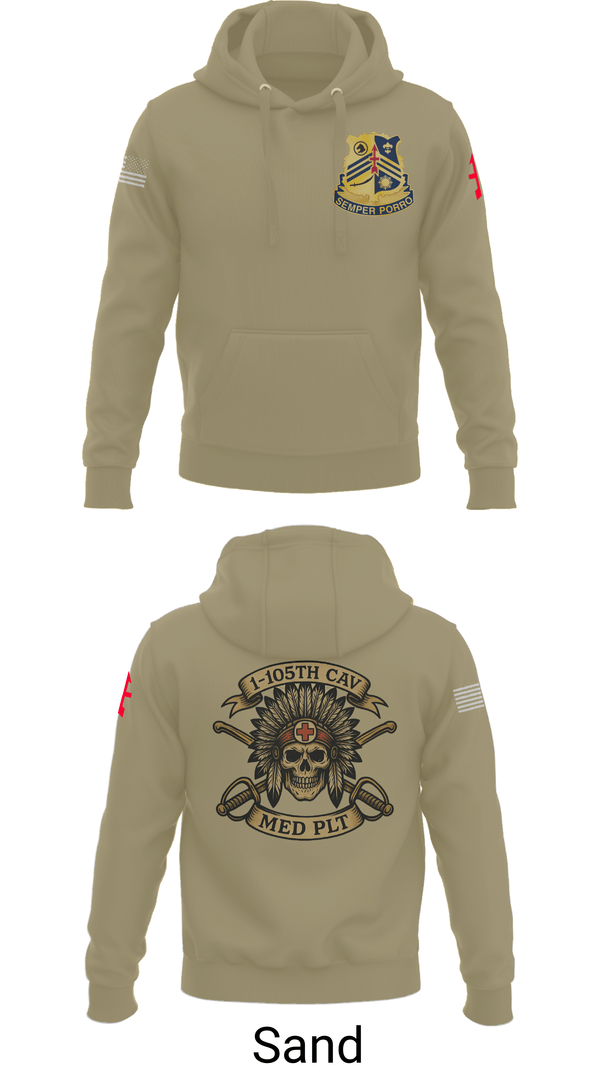 Hoodie, 1-105th cavalry, Army, Teamtime, Team time, sublimation, custom sports apparel, team uniforms, spirit wear, spiritwear, sports uniforms, custom shirts, team store, custom team store, fundraiser sports, apparel fundraiser