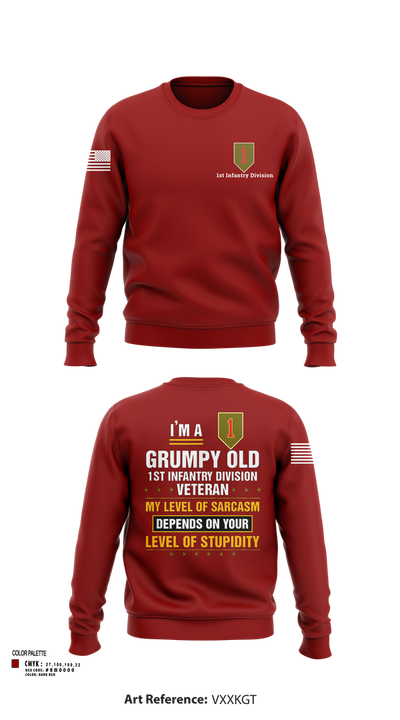 1st Infantry Division 23102862 Crew Neck Sweatshirt - 23