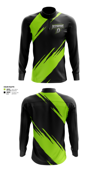 Quarter Zip Jacket, Midwest Destroyers, Softball, Teamtime, Team time, sublimation, custom sports apparel, team uniforms, spirit wear, spiritwear, sports uniforms, custom shirts, team store, custom team store, fundraiser sports, apparel fundraiser