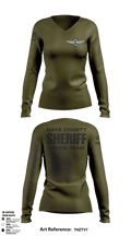 Hays County Sheriff Drone Team  Women's Long Sleeve V-neck Shirt - 1