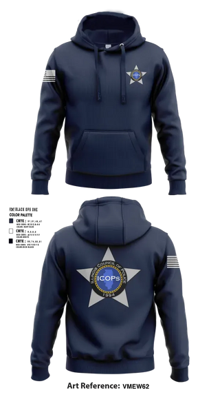 Hoodie, Illinois Council of Police, Police, Teamtime, Team time, sublimation, custom sports apparel, team uniforms, spirit wear, spiritwear, sports uniforms, custom shirts, team store, custom team store, fundraiser sports, apparel fundraiser