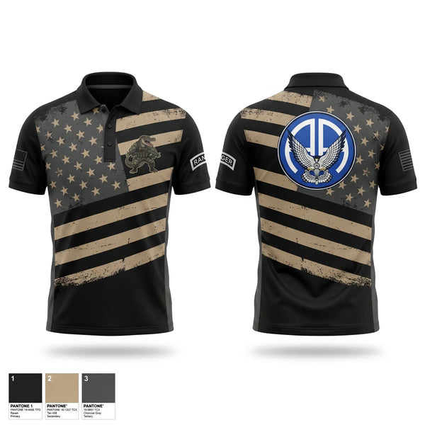 Short Sleeve Performance Polo, A Co 2-325 AIR, Army, Teamtime, Team time, sublimation, custom sports apparel, team uniforms, spirit wear, spiritwear, sports uniforms, custom shirts, team store, custom team store, fundraiser sports, apparel fundraiser