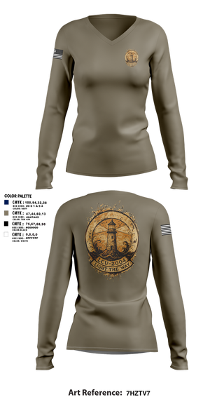 Womens Long Sleeve Vneck Shirt, LCU-2004, Army, Teamtime, Team time, sublimation, custom sports apparel, team uniforms, spirit wear, spiritwear, sports uniforms, custom shirts, team store, custom team store, fundraiser sports, apparel fundraiser