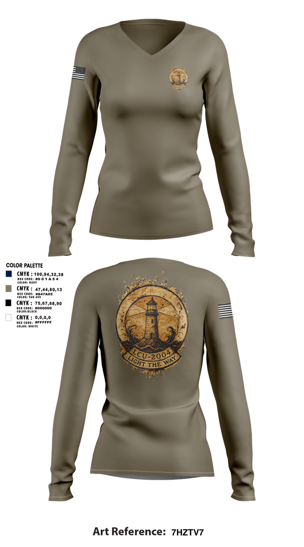 Womens Long Sleeve Vneck Shirt, LCU-2004, Army, Teamtime, Team time, sublimation, custom sports apparel, team uniforms, spirit wear, spiritwear, sports uniforms, custom shirts, team store, custom team store, fundraiser sports, apparel fundraiser