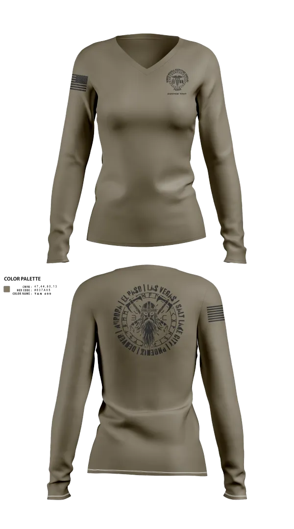 Womens Long Sleeve Vneck Shirt, Denver MRCO, , Teamtime, Team time, sublimation, custom sports apparel, team uniforms, spirit wear, spiritwear, sports uniforms, custom shirts, team store, custom team store, fundraiser sports, apparel fundraiser