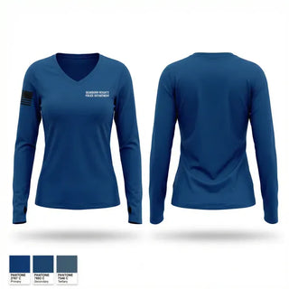 Womens Long Sleeve Vneck Shirt, Dearborn Heights Police Department, Police, Teamtime, Team time, sublimation, custom sports apparel, team uniforms, spirit wear, spiritwear, sports uniforms, custom shirts, team store, custom team store, fundraiser sports, apparel fundraiser