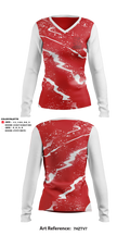 Saranac Lake Red Storm Volleyball 33177463 Women's Long Sleeve V-neck Shirt - 1