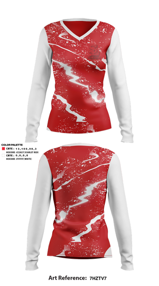 Womens Long Sleeve Vneck Shirt, Saranac Lake Red Storm Volleyball, Women's Volleyball, Teamtime, Team time, sublimation, custom sports apparel, team uniforms, spirit wear, spiritwear, sports uniforms, custom shirts, team store, custom team store, fundraiser sports, apparel fundraiser