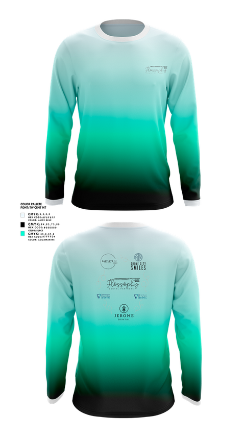 Long Sleeve Performance Shirt, Flossophy Dental Partners Pelotonia, Cycling, Teamtime, Team time, sublimation, custom sports apparel, team uniforms, spirit wear, spiritwear, sports uniforms, custom shirts, team store, custom team store, fundraiser sports, apparel fundraiser