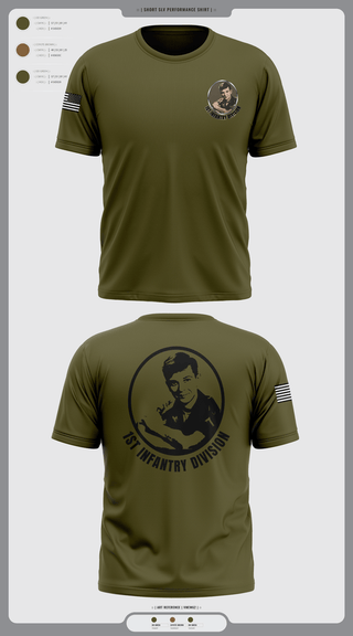 Old School Cotton Feel Shirt, 1st Infantry Division, , Teamtime, Team time, sublimation, custom sports apparel, team uniforms, spirit wear, spiritwear, sports uniforms, custom shirts, team store, custom team store, fundraiser sports, apparel fundraiser