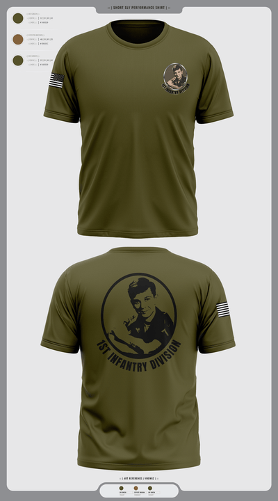 1st Infantry Division 4705595 Old School Cotton Feel Shirt - 1