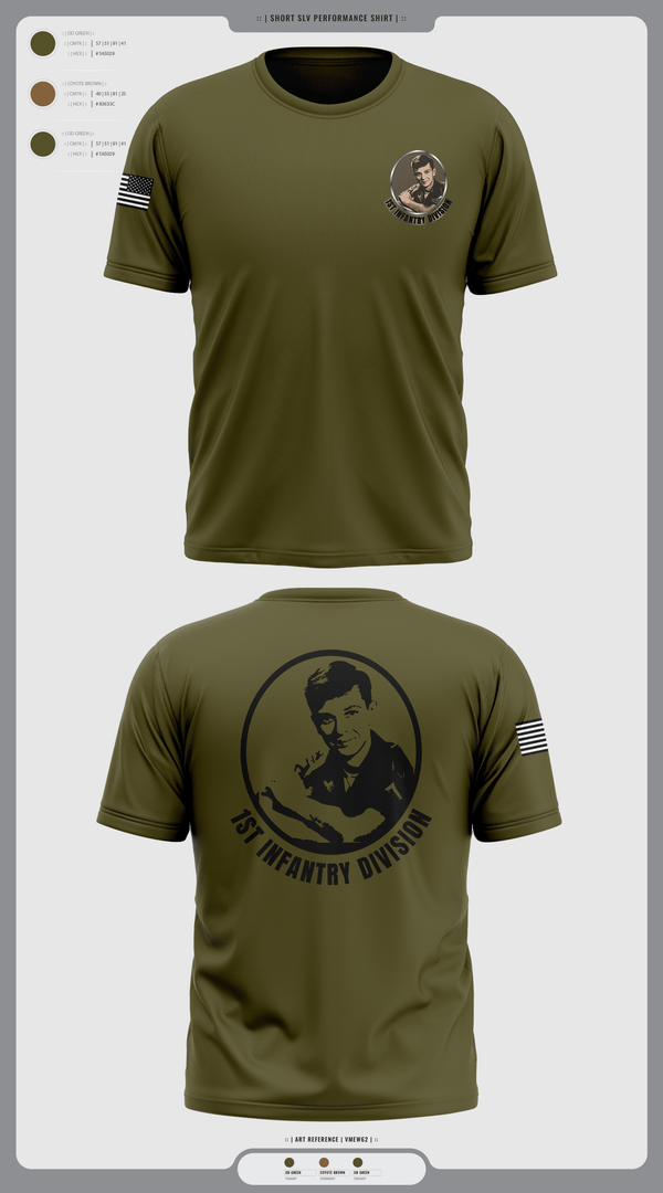 Old School Cotton Feel Shirt, 1st Infantry Division, , Teamtime, Team time, sublimation, custom sports apparel, team uniforms, spirit wear, spiritwear, sports uniforms, custom shirts, team store, custom team store, fundraiser sports, apparel fundraiser