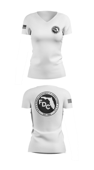 Womens Short Sleeve Vneck Shirt, Florida Department of Corrections, Police, Teamtime, Team time, sublimation, custom sports apparel, team uniforms, spirit wear, spiritwear, sports uniforms, custom shirts, team store, custom team store, fundraiser sports, apparel fundraiser