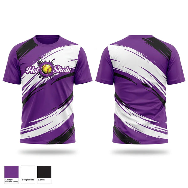Soft Poly Tee Cotton Like Feel, Hot Shot, Softball, Teamtime, Team time, sublimation, custom sports apparel, team uniforms, spirit wear, spiritwear, sports uniforms, custom shirts, team store, custom team store, fundraiser sports, apparel fundraiser