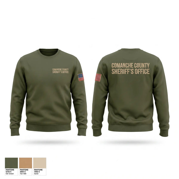 Crew Neck Sweatshirt, Comanche County Sheriffs Office, Police, Teamtime, Team time, sublimation, custom sports apparel, team uniforms, spirit wear, spiritwear, sports uniforms, custom shirts, team store, custom team store, fundraiser sports, apparel fundraiser