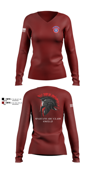 Womens Long Sleeve Vneck Shirt, , Army, Teamtime, Team time, sublimation, custom sports apparel, team uniforms, spirit wear, spiritwear, sports uniforms, custom shirts, team store, custom team store, fundraiser sports, apparel fundraiser