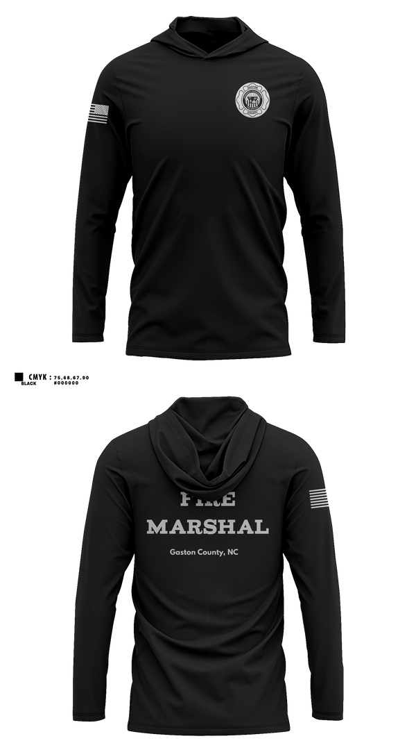 Long Sleeve Hooded Sun Shirt, Gaston County Emergency Management and Fire Services, Fire Department, Teamtime, Team time, sublimation, custom sports apparel, team uniforms, spirit wear, spiritwear, sports uniforms, custom shirts, team store, custom team store, fundraiser sports, apparel fundraiser
