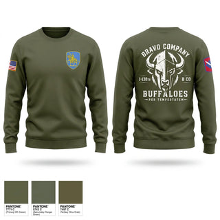 Crew Neck Sweatshirt, B Co 1-138th IN, National Guard, Teamtime, Team time, sublimation, custom sports apparel, team uniforms, spirit wear, spiritwear, sports uniforms, custom shirts, team store, custom team store, fundraiser sports, apparel fundraiser