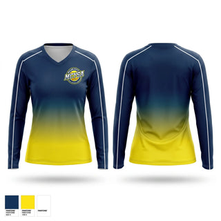Womens Long Sleeve Vneck Shirt, Miles City Youth Softball, Softball, Teamtime, Team time, sublimation, custom sports apparel, team uniforms, spirit wear, spiritwear, sports uniforms, custom shirts, team store, custom team store, fundraiser sports, apparel fundraiser