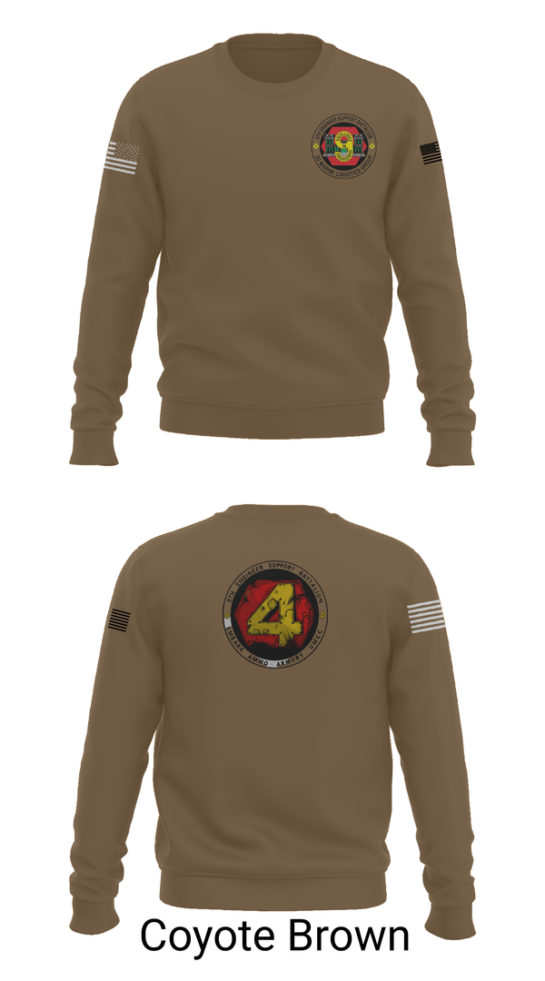 Crew Neck Sweatshirt, 9th Engineer Support Battalion, Marines, Teamtime, Team time, sublimation, custom sports apparel, team uniforms, spirit wear, spiritwear, sports uniforms, custom shirts, team store, custom team store, fundraiser sports, apparel fundraiser