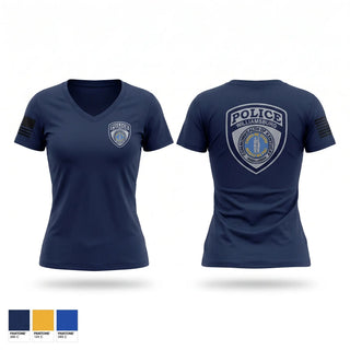Womens Short Sleeve Vneck Shirt, Williamsburg Police Department, Police, Teamtime, Team time, sublimation, custom sports apparel, team uniforms, spirit wear, spiritwear, sports uniforms, custom shirts, team store, custom team store, fundraiser sports, apparel fundraiser