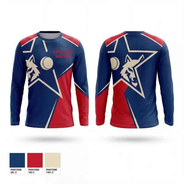Long Sleeve Performance Shirt, LoneStar Wolfs, Softball, Teamtime, Team time, sublimation, custom sports apparel, team uniforms, spirit wear, spiritwear, sports uniforms, custom shirts, team store, custom team store, fundraiser sports, apparel fundraiser