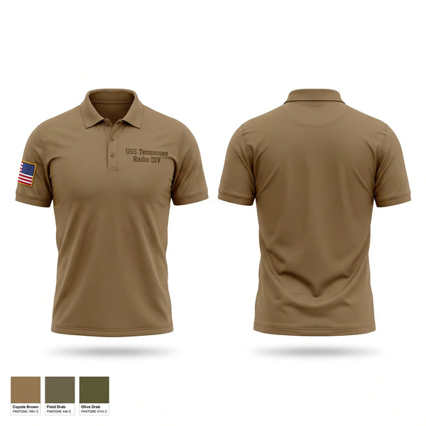 Short Sleeve Performance Polo, Uss Tennessee Radio DIV, Navy, Teamtime, Team time, sublimation, custom sports apparel, team uniforms, spirit wear, spiritwear, sports uniforms, custom shirts, team store, custom team store, fundraiser sports, apparel fundraiser