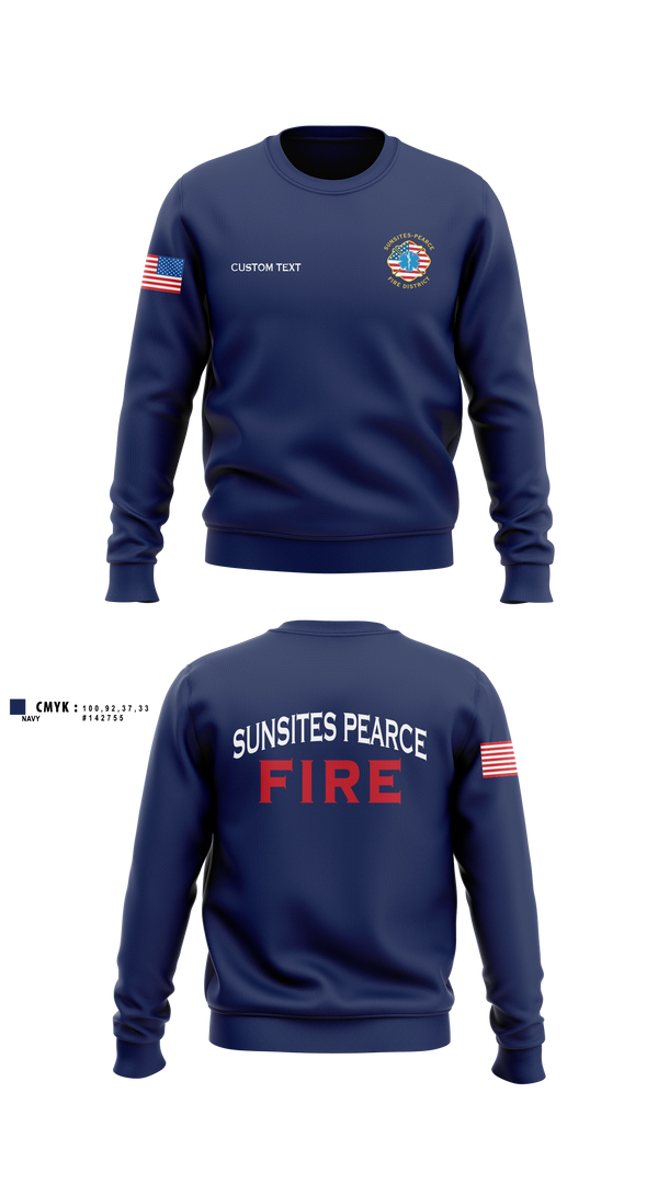 Crew Neck Sweatshirt, Sunsites-Pearce Fire District, Fire Department, Teamtime, Team time, sublimation, custom sports apparel, team uniforms, spirit wear, spiritwear, sports uniforms, custom shirts, team store, custom team store, fundraiser sports, apparel fundraiser