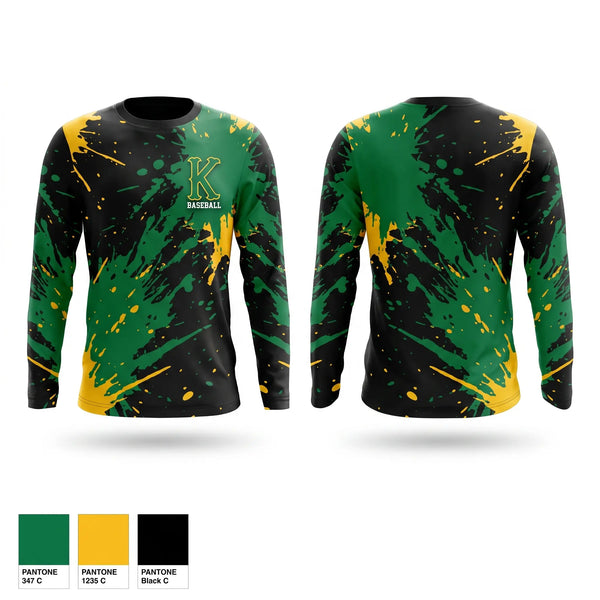Long Sleeve Performance Shirt, Kennedy High School, Baseball, Teamtime, Team time, sublimation, custom sports apparel, team uniforms, spirit wear, spiritwear, sports uniforms, custom shirts, team store, custom team store, fundraiser sports, apparel fundraiser