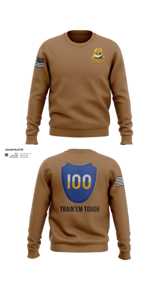 Crew Neck Sweatshirt, 100th Training Division, Army, Teamtime, Team time, sublimation, custom sports apparel, team uniforms, spirit wear, spiritwear, sports uniforms, custom shirts, team store, custom team store, fundraiser sports, apparel fundraiser
