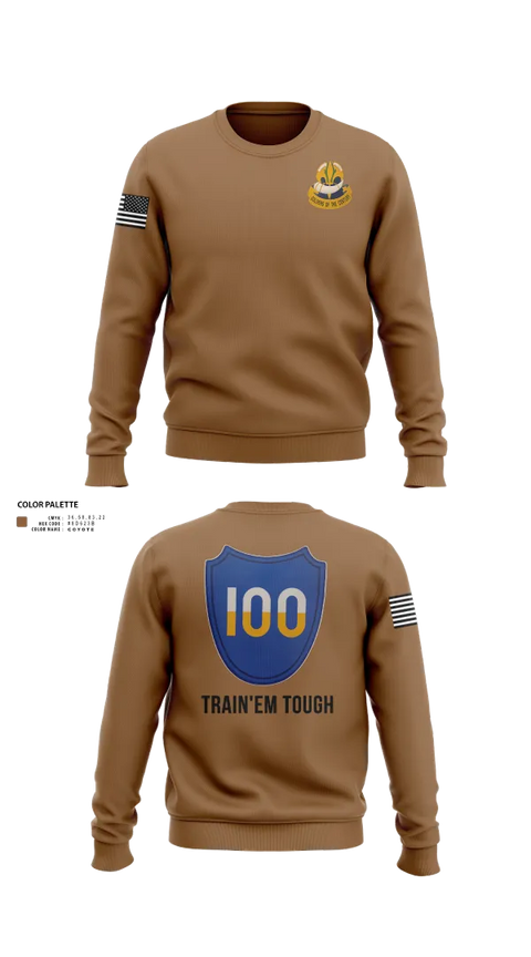 Crew Neck Sweatshirt, 100th Training Division, Army, Teamtime, Team time, sublimation, custom sports apparel, team uniforms, spirit wear, spiritwear, sports uniforms, custom shirts, team store, custom team store, fundraiser sports, apparel fundraiser
