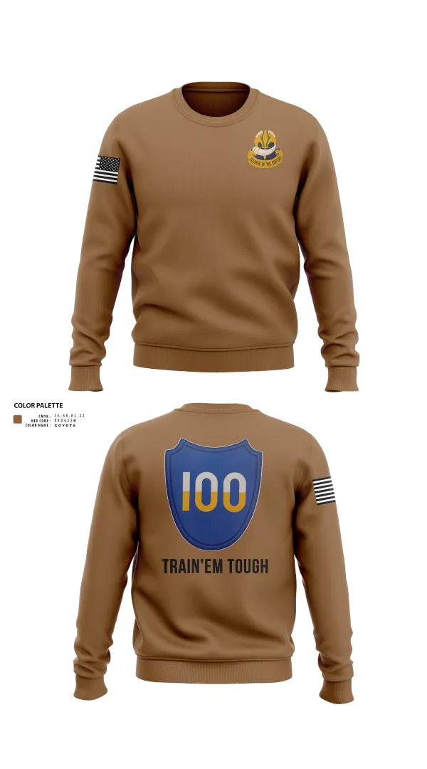 Crew Neck Sweatshirt, 100th Training Division, Army, Teamtime, Team time, sublimation, custom sports apparel, team uniforms, spirit wear, spiritwear, sports uniforms, custom shirts, team store, custom team store, fundraiser sports, apparel fundraiser