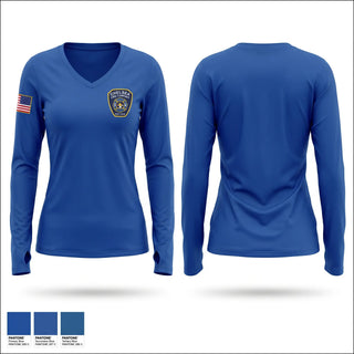 Womens Long Sleeve Vneck Shirt, Chelsea Fire, Fire Department, Teamtime, Team time, sublimation, custom sports apparel, team uniforms, spirit wear, spiritwear, sports uniforms, custom shirts, team store, custom team store, fundraiser sports, apparel fundraiser
