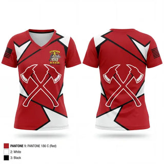 Womens Short Sleeve Vneck Shirt, Atkins Volunteer Fire Department, Fire Department, Teamtime, Team time, sublimation, custom sports apparel, team uniforms, spirit wear, spiritwear, sports uniforms, custom shirts, team store, custom team store, fundraiser sports, apparel fundraiser