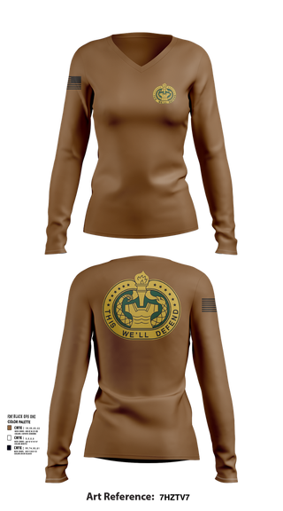 Womens Long Sleeve Vneck Shirt, E Co 3-330th, , Teamtime, Team time, sublimation, custom sports apparel, team uniforms, spirit wear, spiritwear, sports uniforms, custom shirts, team store, custom team store, fundraiser sports, apparel fundraiser