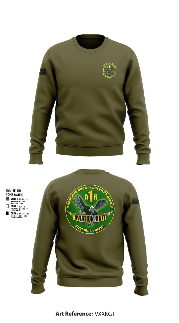 Crew Neck Sweatshirt, Sarasota County Sheriff’s Office Aviation Unit, Police, Teamtime, Team time, sublimation, custom sports apparel, team uniforms, spirit wear, spiritwear, sports uniforms, custom shirts, team store, custom team store, fundraiser sports, apparel fundraiser