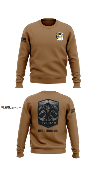 Crew Neck Sweatshirt, HHC/1-501 AB, Army, Teamtime, Team time, sublimation, custom sports apparel, team uniforms, spirit wear, spiritwear, sports uniforms, custom shirts, team store, custom team store, fundraiser sports, apparel fundraiser